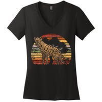 Retro Hyena Women's V-Neck T-Shirt