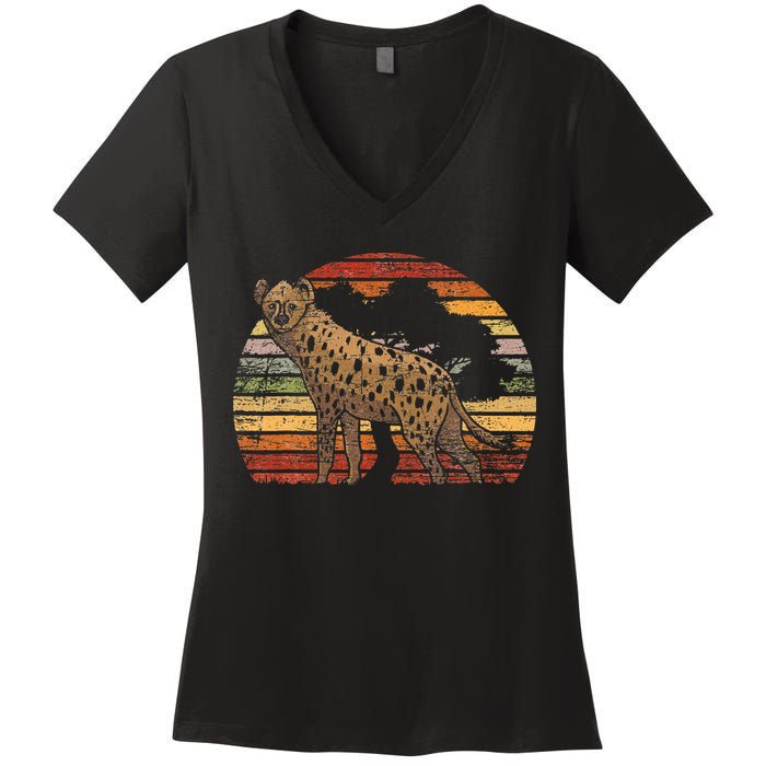 Retro Hyena Women's V-Neck T-Shirt