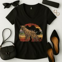 Retro Hyena Women's V-Neck T-Shirt