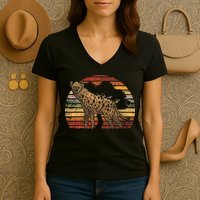 Retro Hyena Women's V-Neck T-Shirt