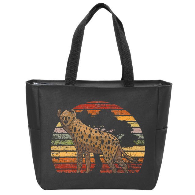 Retro Hyena Zip Tote Bag