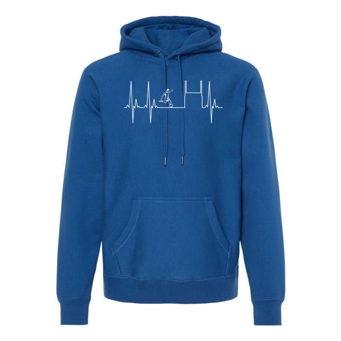 Rugby Heartbeat Rugby Player Fan Cool Gift Premium Hoodie