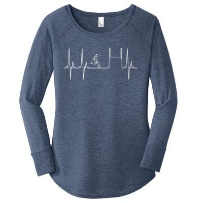 Rugby Heartbeat Rugby Player Fan Cool Gift Women's Perfect Tri Tunic Long Sleeve Shirt