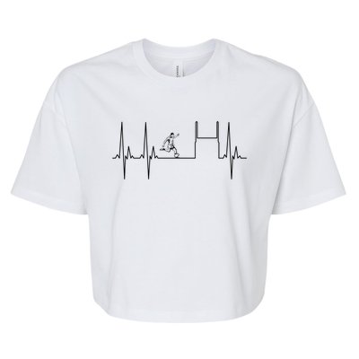 Rugby Heartbeat Rugby Player Fan Cool Gift Bella+Canvas Jersey Crop Tee