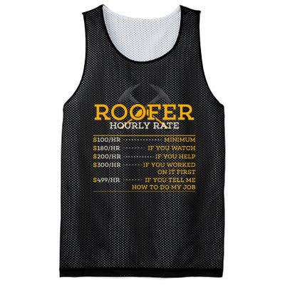 Roofer Hourly Rate Funny Roofer Gift Mesh Reversible Basketball Jersey Tank