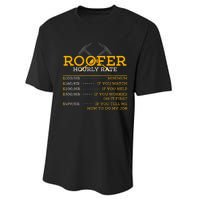 Roofer Hourly Rate Funny Roofer Gift Performance Sprint T-Shirt