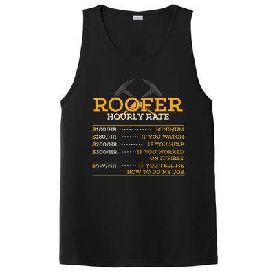 Roofer Hourly Rate Funny Roofer Gift PosiCharge Competitor Tank