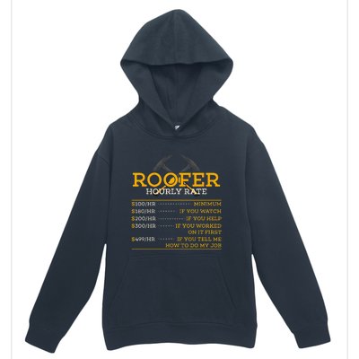 Roofer Hourly Rate Funny Roofer Gift Urban Pullover Hoodie