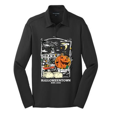 Retro Halloween Silk Touch Performance Long Sleeve Polo