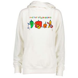 Red Hot Silly Peppers Funny Womens Funnel Neck Pullover Hood