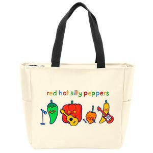 Red Hot Silly Peppers Funny Zip Tote Bag