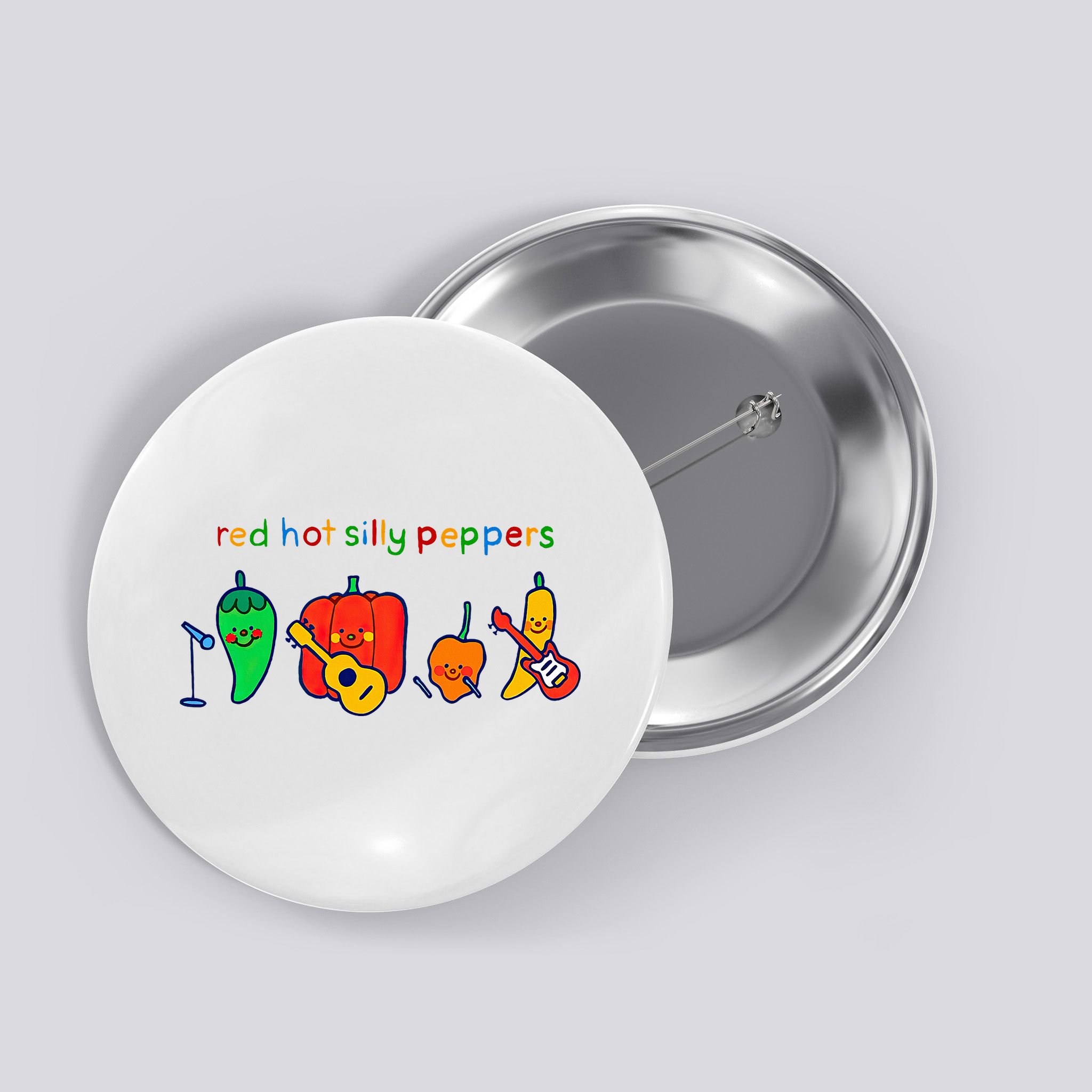 Red Hot Silly Peppers Funny Button