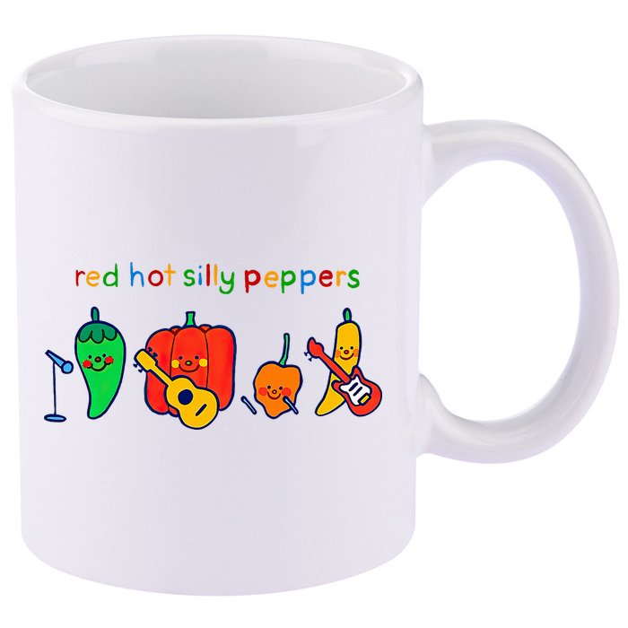 Red Hot Silly Peppers Funny 11oz C Handle Ceramic Mug
