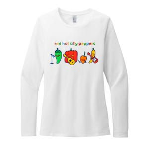 Red Hot Silly Peppers Funny Womens CVC Long Sleeve Shirt