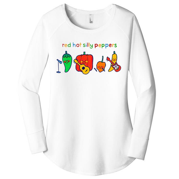 Red Hot Silly Peppers Funny Women's Perfect Tri Tunic Long Sleeve Shirt