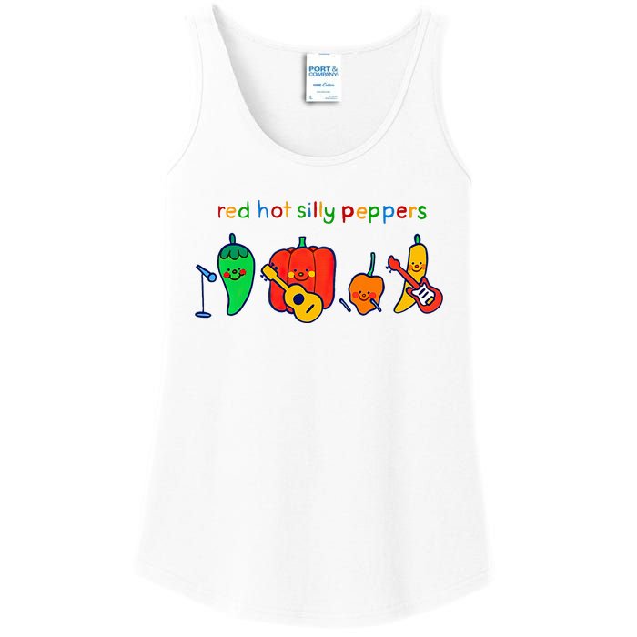 Red Hot Silly Peppers Funny Ladies Essential Tank