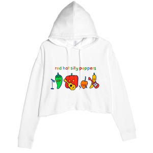 Red Hot Silly Peppers Funny Crop Fleece Hoodie