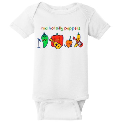 Red Hot Silly Peppers Funny Baby Bodysuit