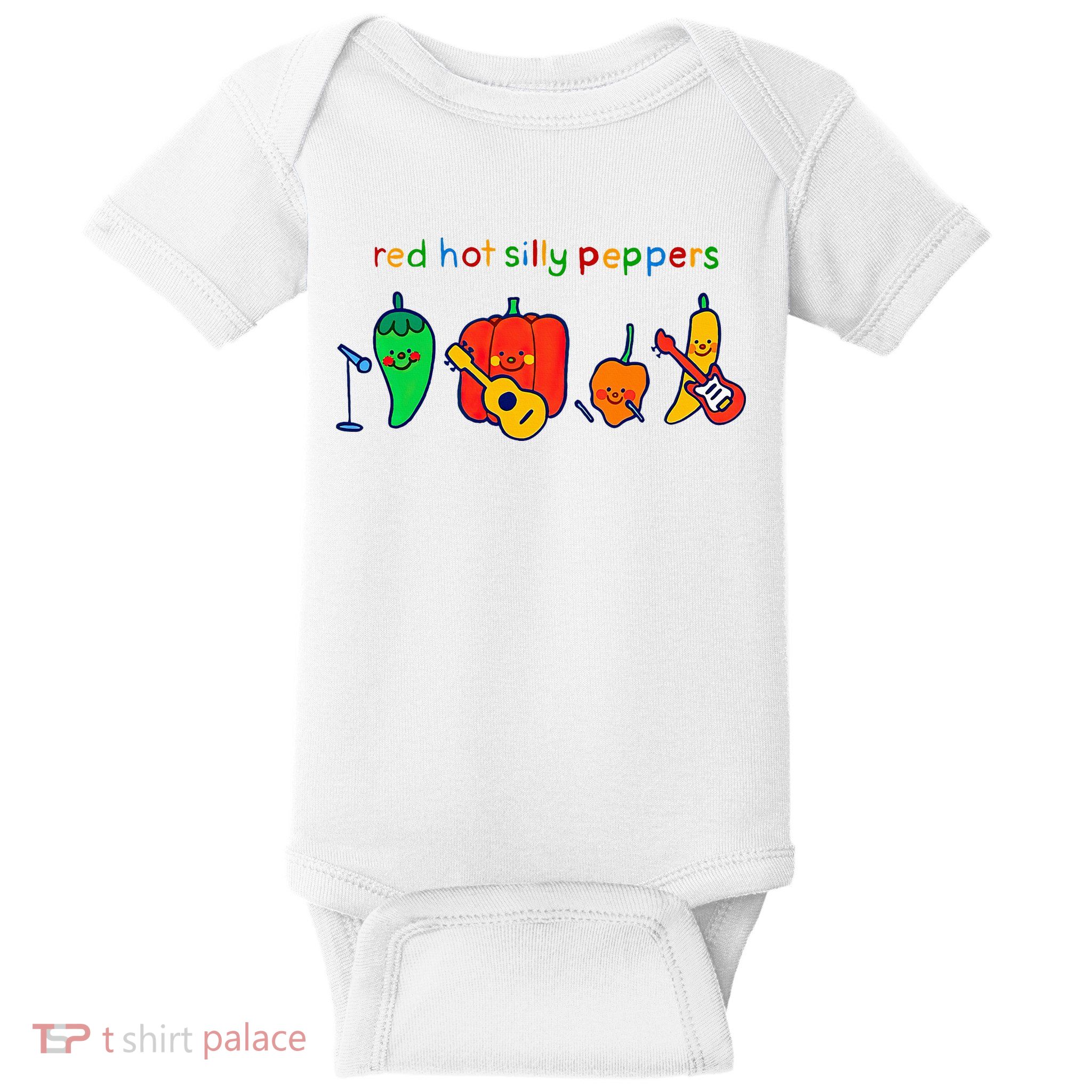 Red Hot Silly Peppers Funny Baby Bodysuit