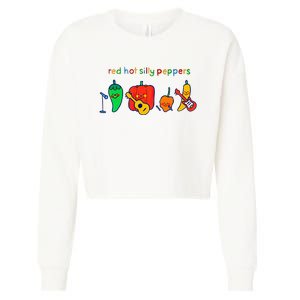 Red Hot Silly Peppers Funny Cropped Pullover Crew