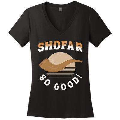 Rosh Hashanah Shofar Jewish New Year Holiday Women's V-Neck T-Shirt