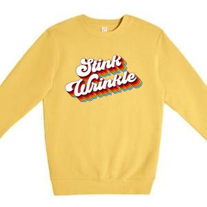 Retro Humor Stink Wrinkle Premium Crewneck Sweatshirt