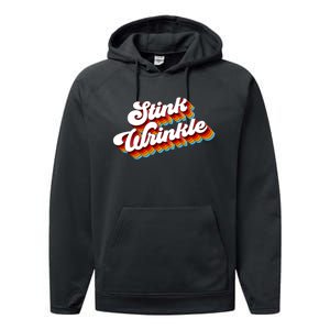 Retro Humor Stink Wrinkle Performance Fleece Hoodie