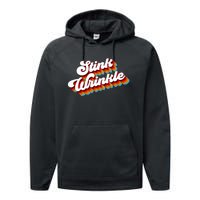 Retro Humor Stink Wrinkle Performance Fleece Hoodie