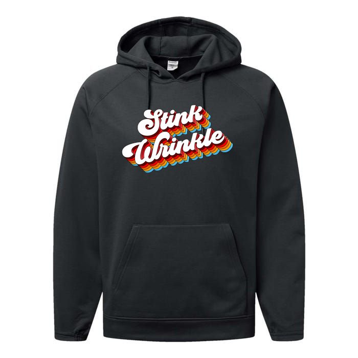 Retro Humor Stink Wrinkle Performance Fleece Hoodie