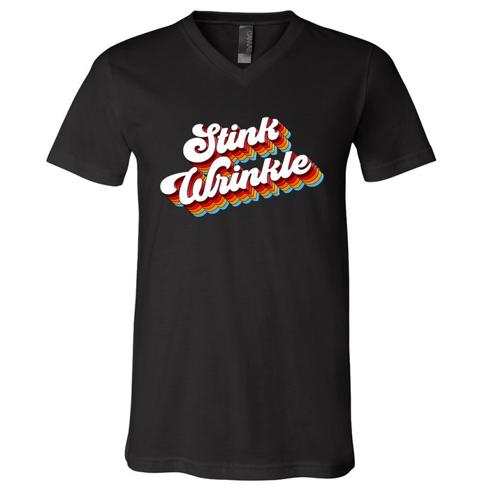 Retro Humor Stink Wrinkle V-Neck T-Shirt