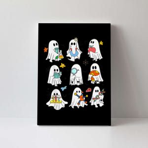 Retro Halloween Science Teacher Ghost Laboratory Teacher Gift Canvas