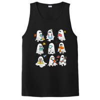 Retro Halloween Science Teacher Ghost Laboratory Teacher Gift PosiCharge Competitor Tank