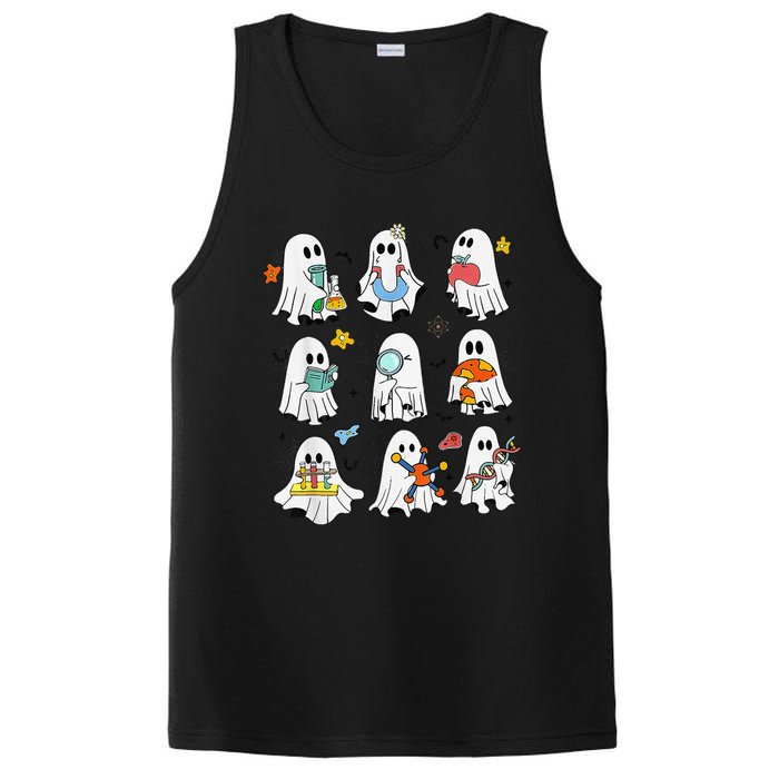 Retro Halloween Science Teacher Ghost Laboratory Teacher Gift PosiCharge Competitor Tank