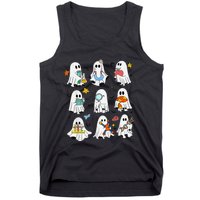 Retro Halloween Science Teacher Ghost Laboratory Teacher Gift Tank Top