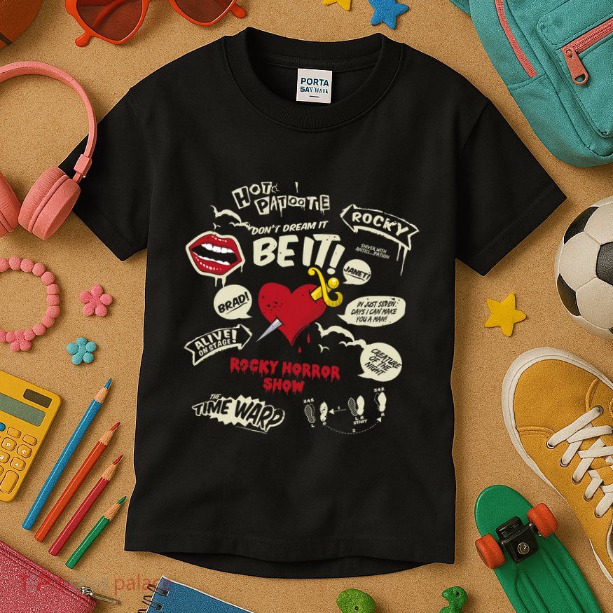 Rocky Horror Show Icons And Quotes Kids T-Shirt