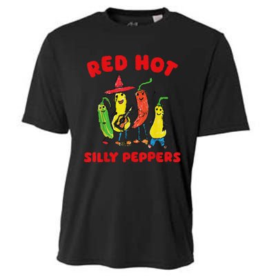 Red Hot Silly Peppers Fun Design Cooling Performance Crew T-Shirt