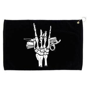 Rock Hand Skeleton Barber Hairstylist Hairdresser Cute Gift Grommeted Golf Towel