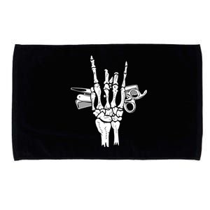 Rock Hand Skeleton Barber Hairstylist Hairdresser Cute Gift Microfiber Hand Towel