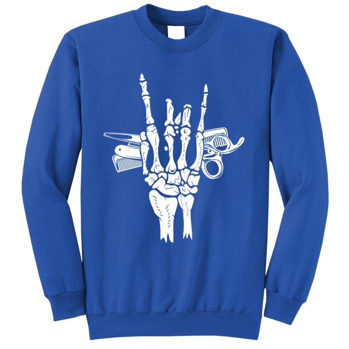 Rock Hand Skeleton Barber Hairstylist Hairdresser Cute Gift Sweatshirt