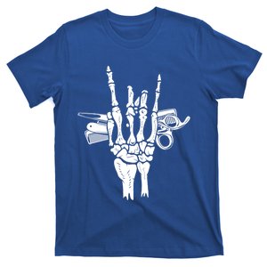 Rock Hand Skeleton Barber Hairstylist Hairdresser Cute Gift T-Shirt