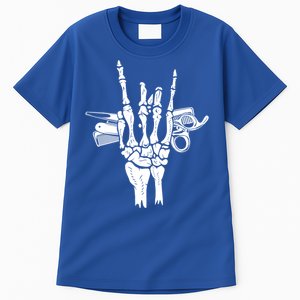 Rock Hand Skeleton Barber Hairstylist Hairdresser Cute Gift Tall T-Shirt