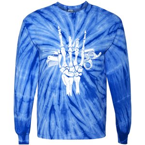 Rock Hand Skeleton Barber Hairstylist Hairdresser Cute Gift Tie-Dye Long Sleeve Shirt