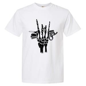 Rock Hand Skeleton Barber Hairstylist Hairdresser Cute Gift Garment-Dyed Heavyweight T-Shirt