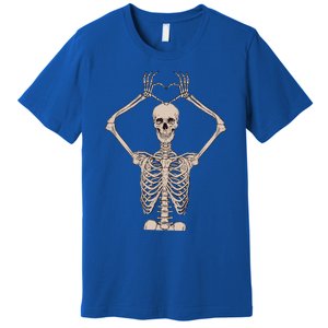 Retro Halloween Skeleton Hands Heart Costume Gift Premium T-Shirt