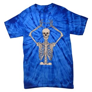 Retro Halloween Skeleton Hands Heart Costume Gift Tie-Dye T-Shirt