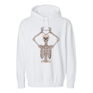 Retro Halloween Skeleton Hands Heart Costume Gift Garment-Dyed Fleece Hoodie