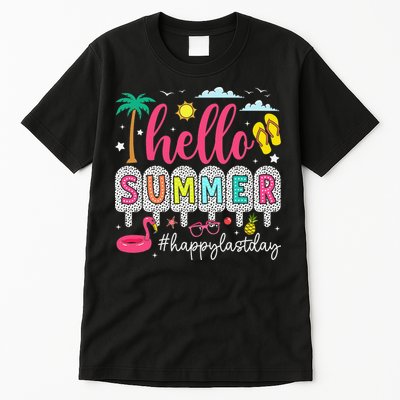 Retro Hello Summer Happy Last Day Of School Teacher Student Tall T-Shirt