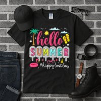 Retro Hello Summer Happy Last Day Of School Teacher Student Tall T-Shirt