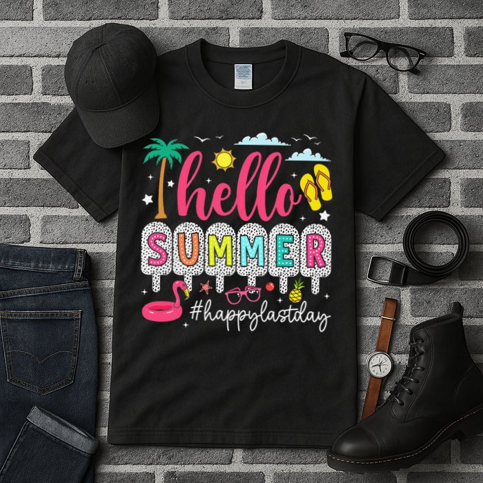Retro Hello Summer Happy Last Day Of School Teacher Student Tall T-Shirt