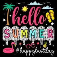 Retro Hello Summer Happy Last Day Of School Teacher Student Tall T-Shirt